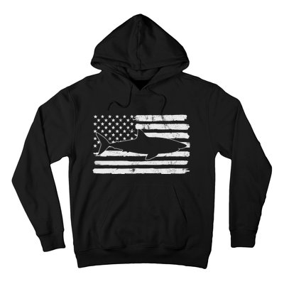 Shark Us Usa Flag America 4th Of July Murica Gift Vintage Hoodie