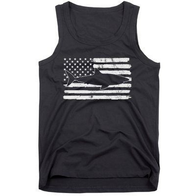 Shark Us Usa Flag America 4th Of July Murica Gift Vintage Tank Top