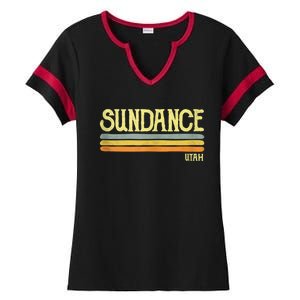 Sundance Utah Ut Souvenir Gift Ladies Halftime Notch Neck Tee