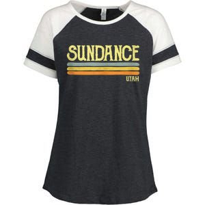 Sundance Utah Ut Souvenir Gift Enza Ladies Jersey Colorblock Tee