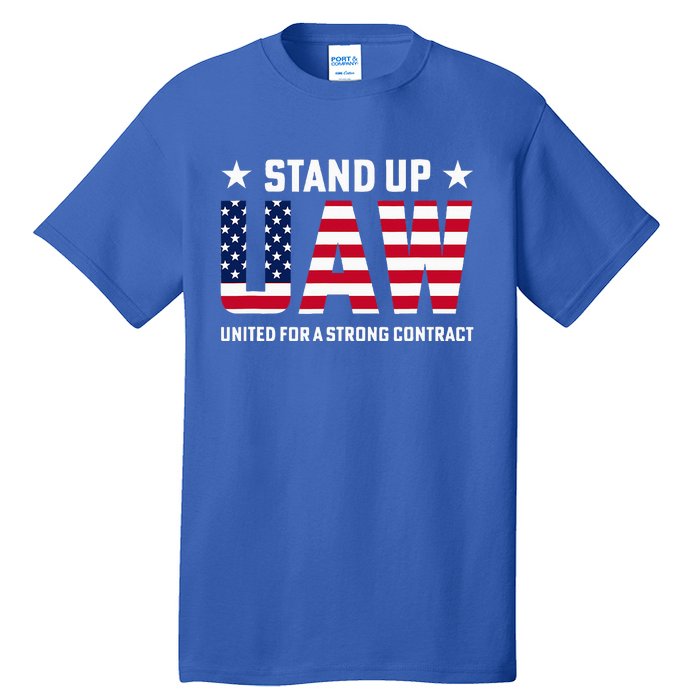 Stand Up UAW United For A Strong Contract Angry Union Worker Tall T-Shirt