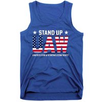 Stand Up UAW United For A Strong Contract Angry Union Worker Tank Top