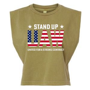 Stand Up UAW United For A Strong Contract Angry Union Worker Garment-Dyed Women's Muscle Tee