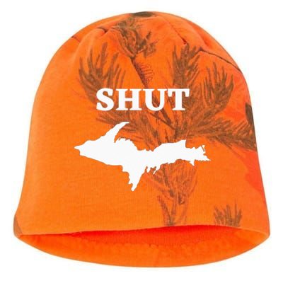 Shut UP Upper Peninsula Yooper Michigan U.P. Kati - Camo Knit Beanie