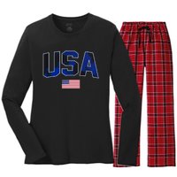 States United USA Tie Dye Soccer Jersey American Football Women's Long Sleeve Flannel Pajama Set 