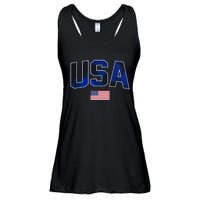 States United USA Tie Dye Soccer Jersey American Football Ladies Essential Flowy Tank