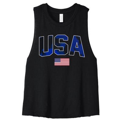 States United USA Tie Dye Soccer Jersey American Football Women's Racerback Cropped Tank