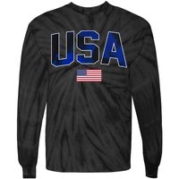 States United USA Tie Dye Soccer Jersey American Football Tie-Dye Long Sleeve Shirt