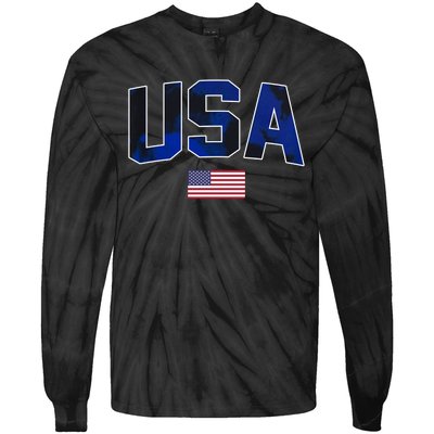 States United USA Tie Dye Soccer Jersey American Football Tie-Dye Long Sleeve Shirt