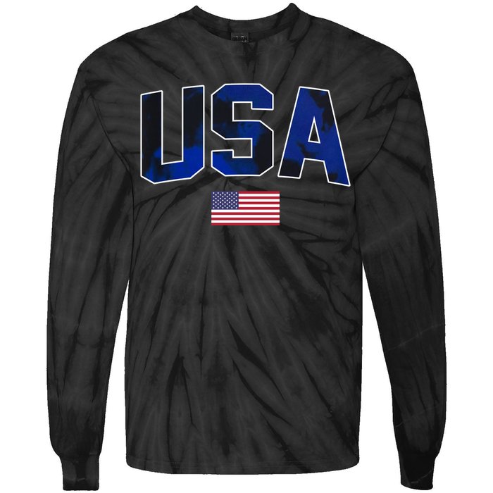 States United USA Tie Dye Soccer Jersey American Football Tie-Dye Long Sleeve Shirt