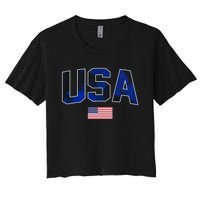 States United USA Tie Dye Soccer Jersey American Football Women's Crop Top Tee