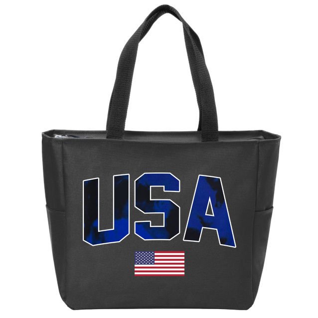 States United USA Tie Dye Soccer Jersey American Football Zip Tote Bag