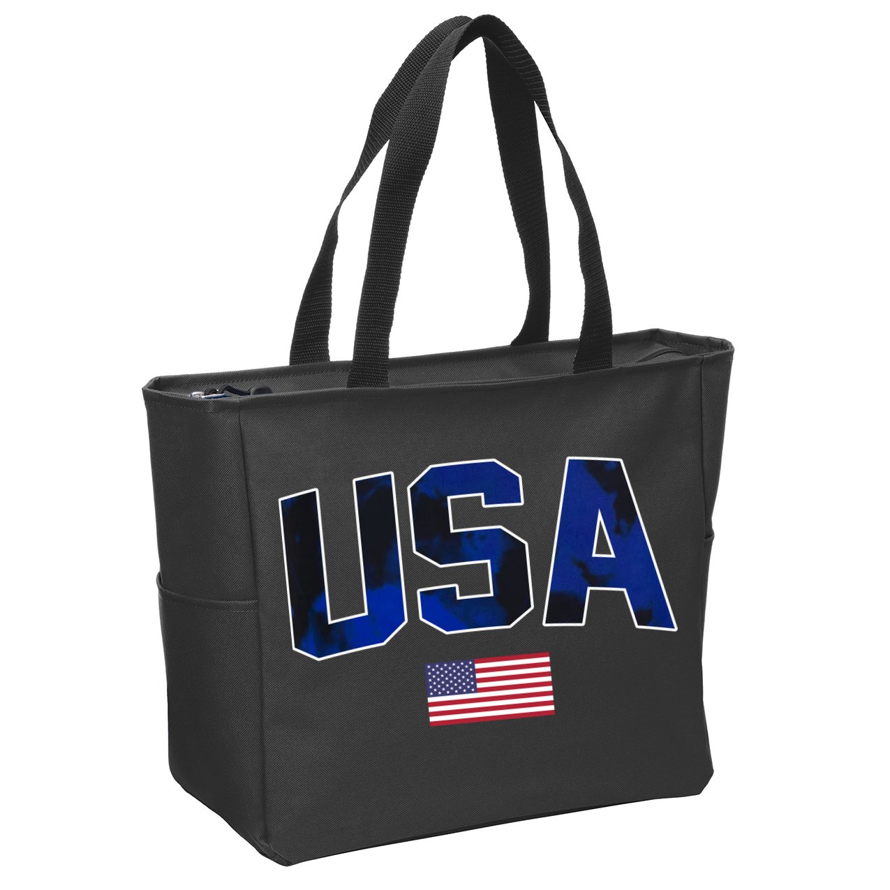 States United USA Tie Dye Soccer Jersey American Football Zip Tote Bag