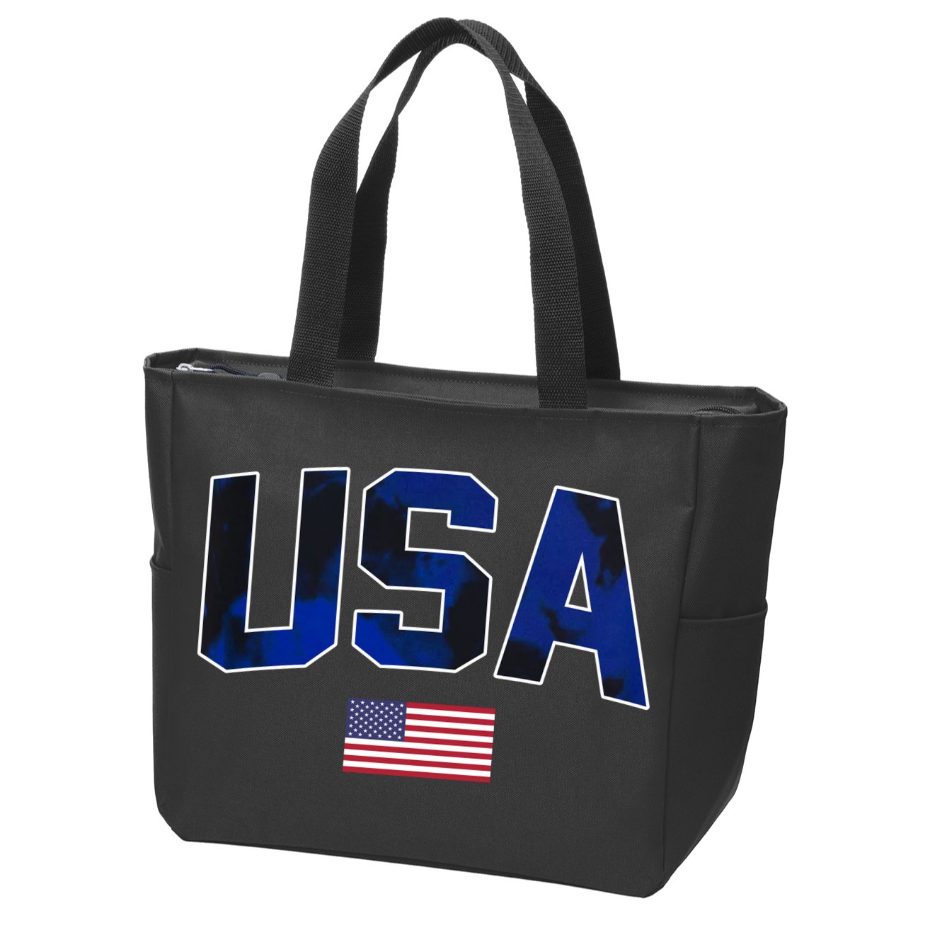 States United USA Tie Dye Soccer Jersey American Football Zip Tote Bag