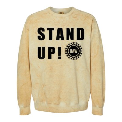 Stand Up UAW Solidarity United Auto Workers Anti AI Strike Colorblast Crewneck Sweatshirt