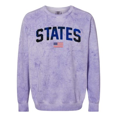 States United USA Tie Dye Soccer American Flag United States 4th Of July Colorblast Crewneck Sweatshirt