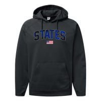 States United USA Tie Dye Soccer American Flag United States 4th Of July Performance Fleece Hoodie