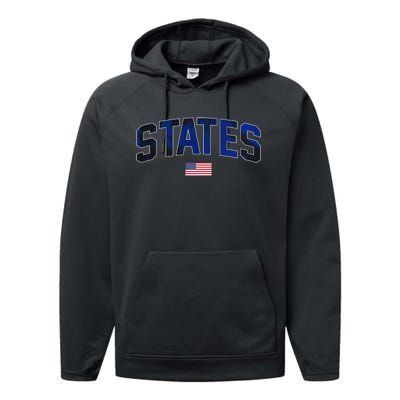 States United USA Tie Dye Soccer American Flag United States 4th Of July Performance Fleece Hoodie