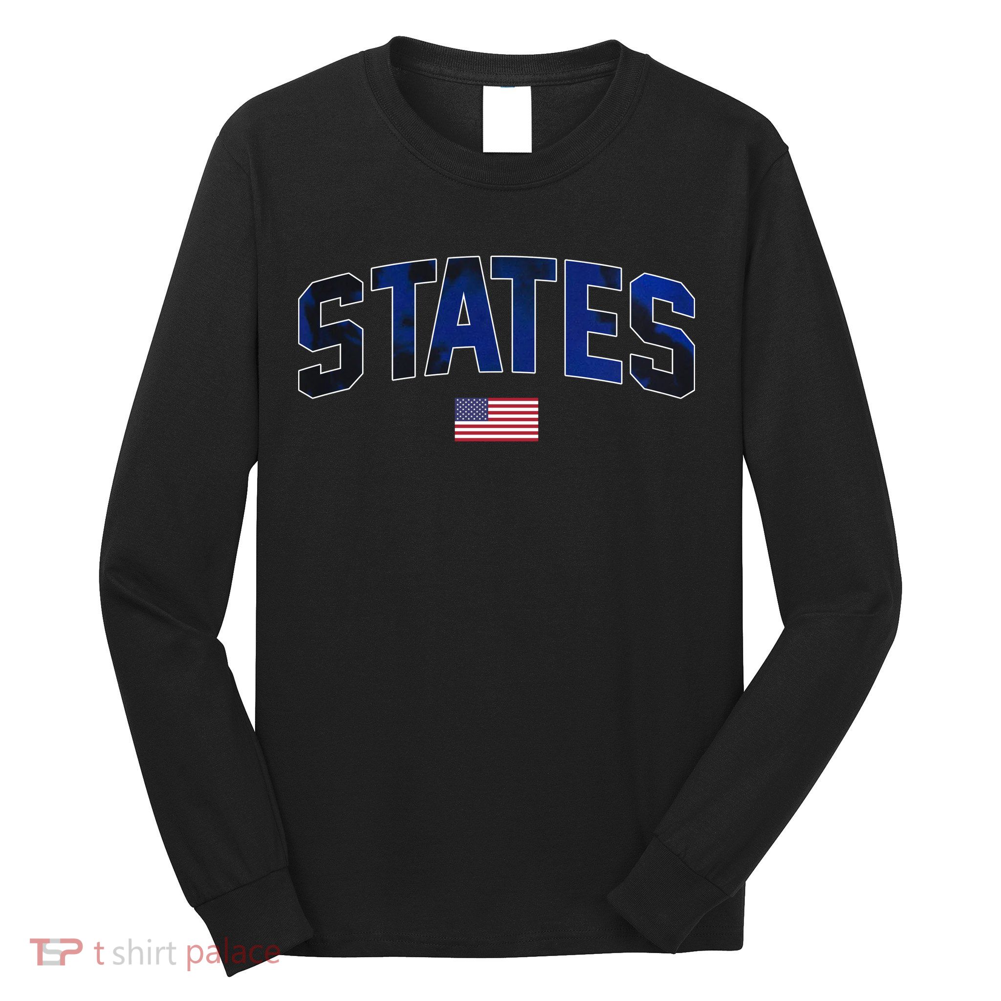 States United USA Tie Dye Soccer American Flag United States 4th Of July Long Sleeve Shirt
