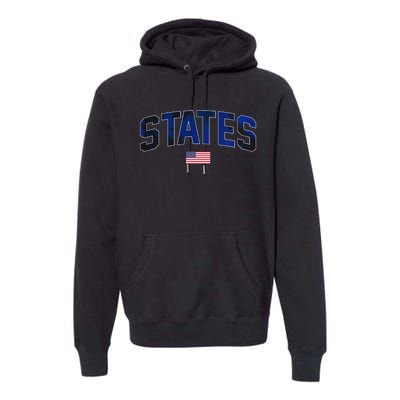 States United USA Tie Dye Soccer American Flag United States 4th Of July Premium Hoodie