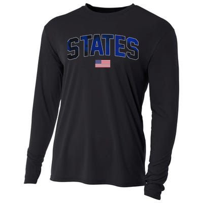 States United USA Tie Dye Soccer American Flag United States 4th Of July Cooling Performance Long Sleeve Crew