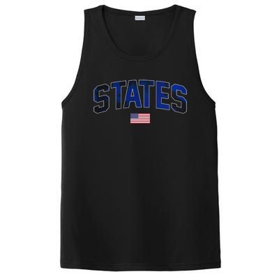 States United USA Tie Dye Soccer American Flag United States 4th Of July PosiCharge Competitor Tank