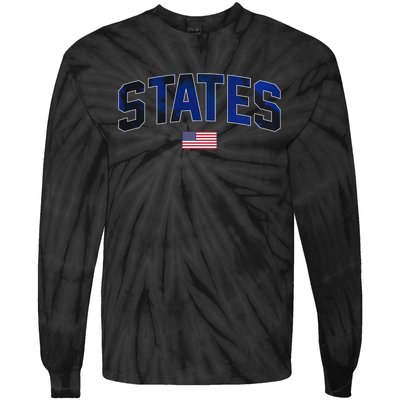 States United USA Tie Dye Soccer American Flag United States 4th Of July Tie-Dye Long Sleeve Shirt