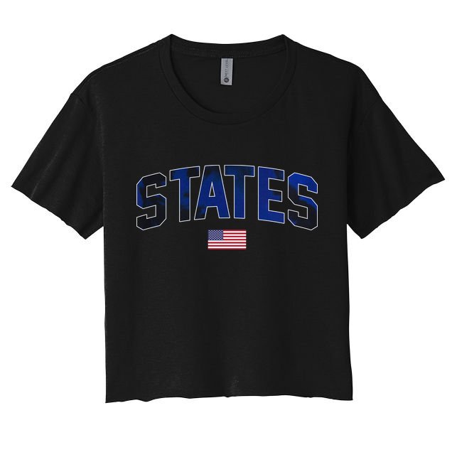 States United USA Tie Dye Soccer American Flag United States 4th Of July Crop Top