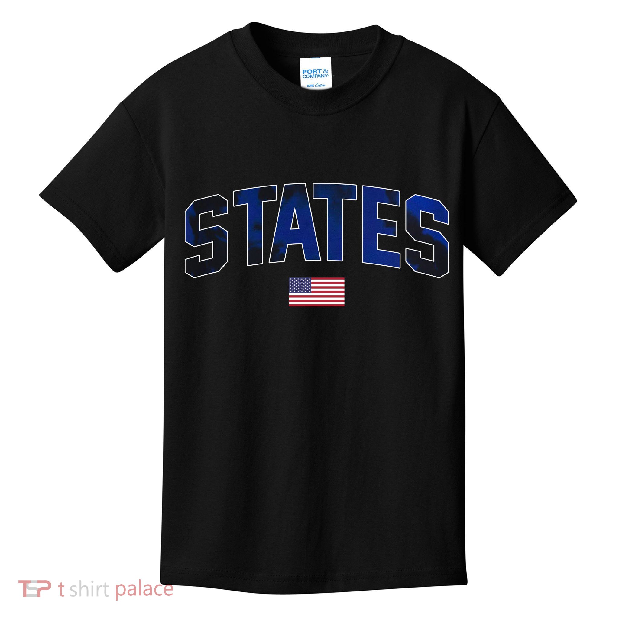 States United USA Tie Dye Soccer American Flag United States 4th Of July Kids T-Shirt