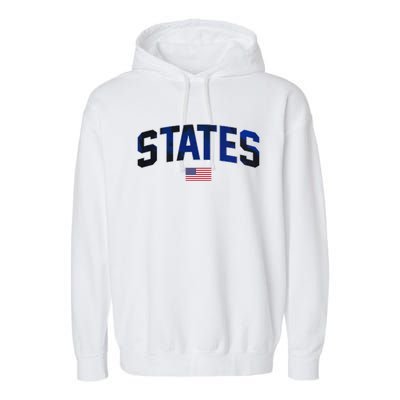 States United USA Tie Dye Soccer American Flag United States 4th Of July Garment-Dyed Fleece Hoodie