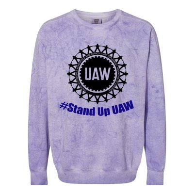 Stand Up UAW UAW Strike United Auto Workers Union UAW Strong Colorblast Crewneck Sweatshirt