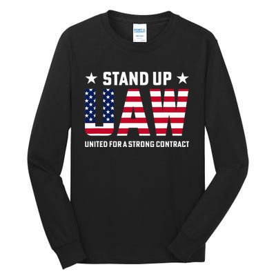 Stand Up UAW United For a Strong Contract Angry Union Worker Tall Long Sleeve T-Shirt