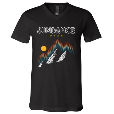 Sundance Utah Usa Hiking And Climbing 1980s V-Neck T-Shirt