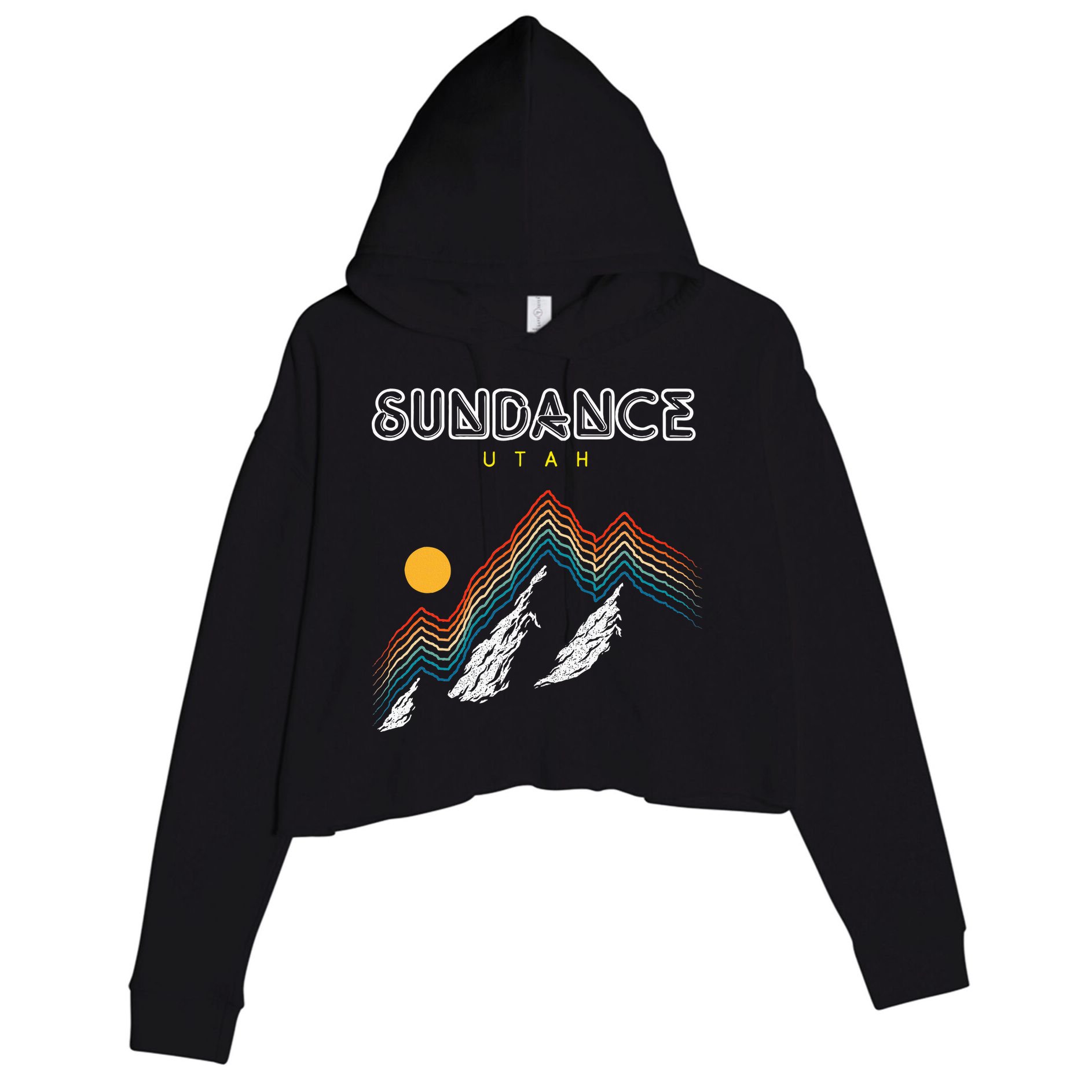 Sundance Utah Usa Hiking And Climbing 1980s Crop Fleece Hoodie