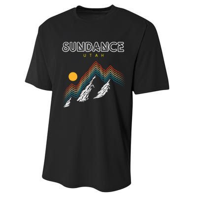 Sundance Utah Usa Hiking And Climbing 1980s Performance Sprint T-Shirt