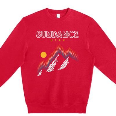 Sundance Utah Usa Hiking And Climbing 1980s Premium Crewneck Sweatshirt