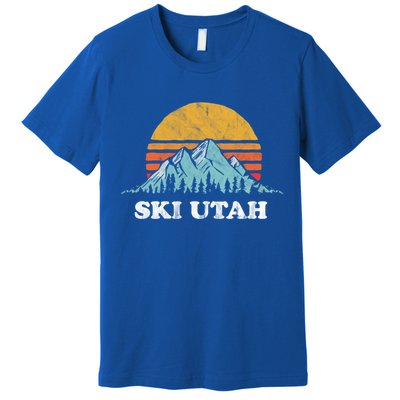 Ski Utah Vintage Retro Vibe Skiing Cute Gift Premium T-Shirt