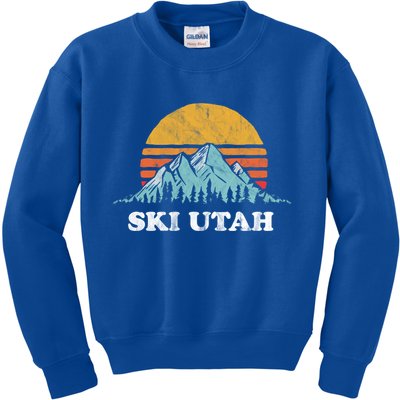 Ski Utah Vintage Retro Vibe Skiing Cute Gift Kids Sweatshirt