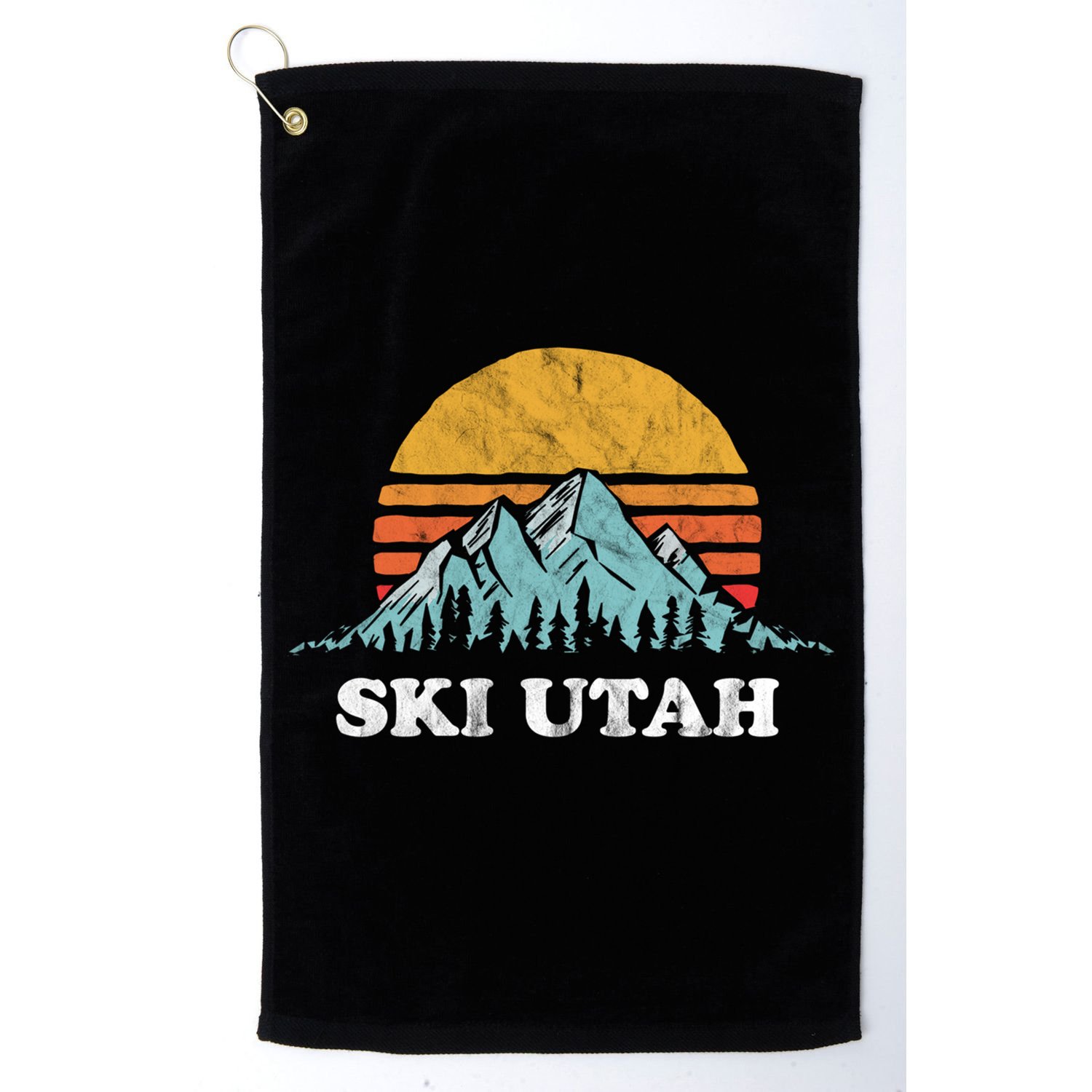 Ski Utah Vintage Retro Vibe Skiing Gift Golf Towel