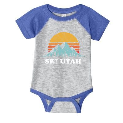 Ski Utah Vintage Retro Vibe Skiing Gift Infant Baby Jersey Bodysuit