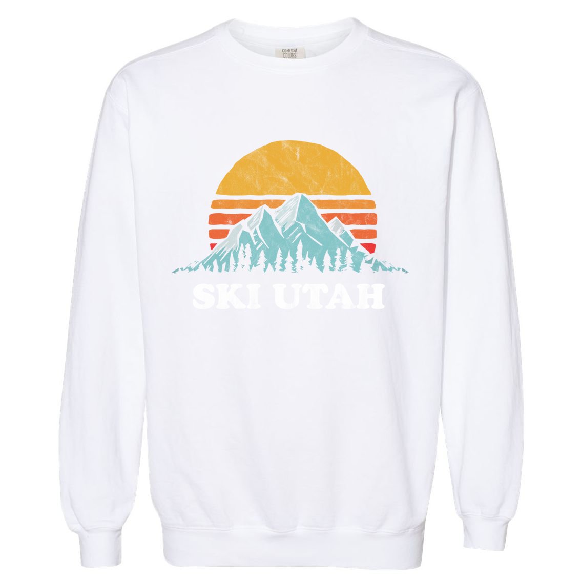 Ski Utah Vintage Retro Vibe Skiing Gift Garment-Dyed Sweatshirt