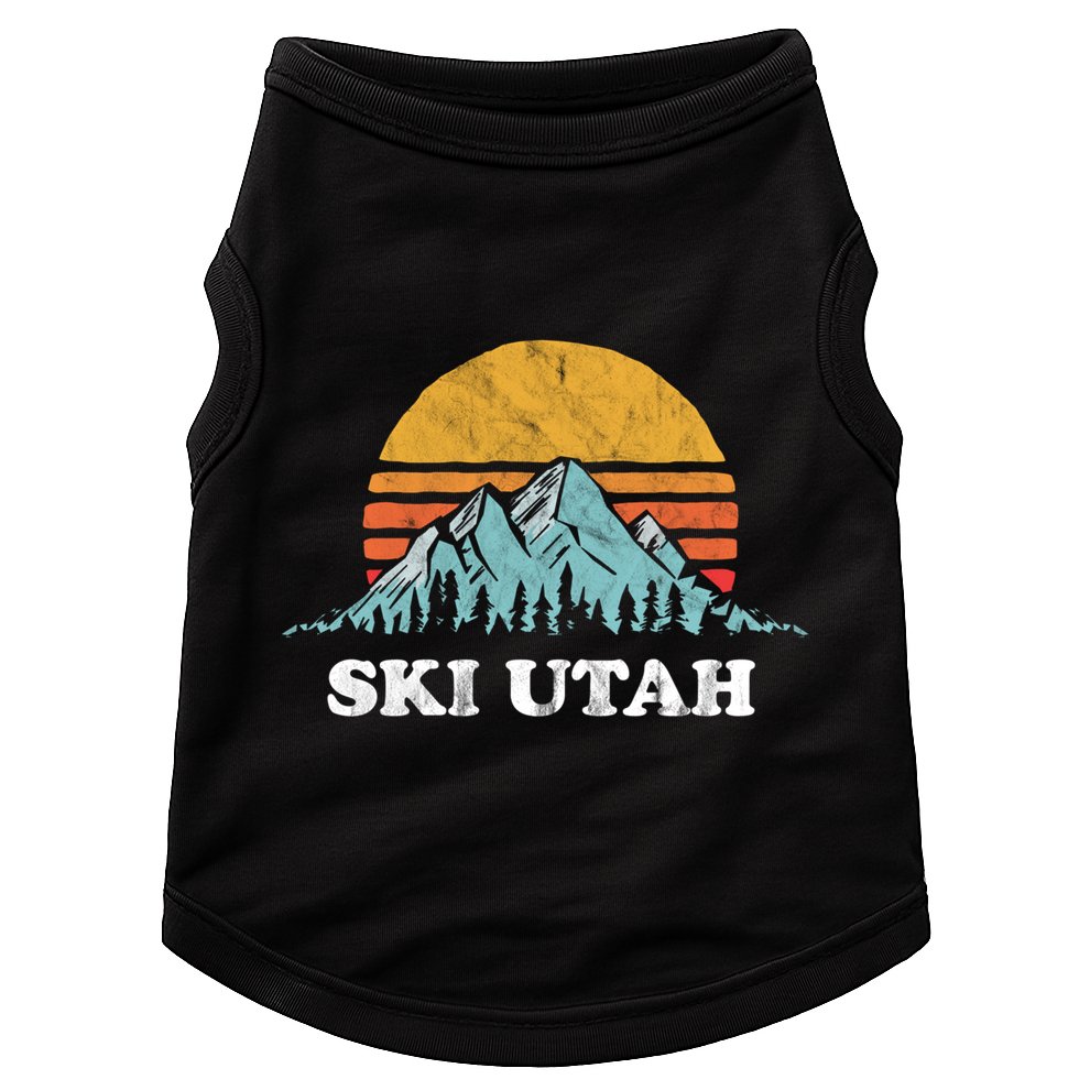 Ski Utah Vintage Retro Vibe Skiing Cool Gift Doggie Tank