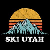 Ski Utah Vintage Retro Vibe Skiing Cool Gift Doggie Tank