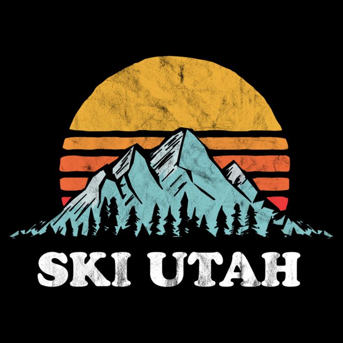 Ski Utah Vintage Retro Vibe Skiing Cool Gift Doggie Tank