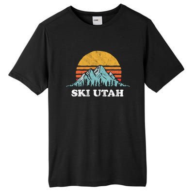 Ski Utah Vintage Retro Vibe Skiing Cool Gift Tall Fusion ChromaSoft Performance T-Shirt