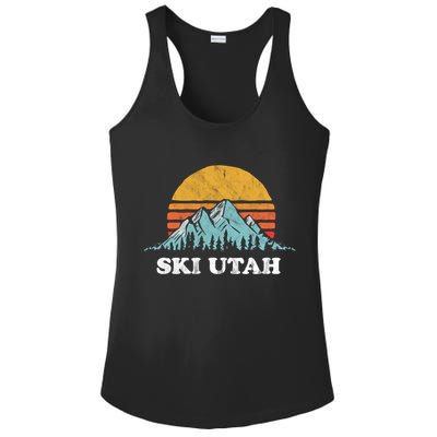 Ski Utah Vintage Retro Vibe Skiing Cool Gift Ladies PosiCharge Competitor Racerback Tank