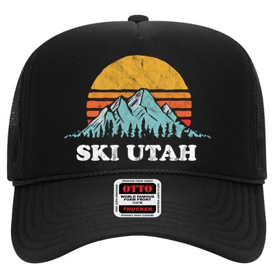 Ski Utah Vintage Retro Vibe Skiing Cool Gift Trucker Hat