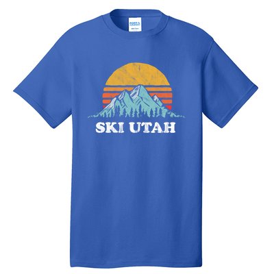 Ski Utah Vintage Retro Vibe Skiing Cool Gift Tall T-Shirt