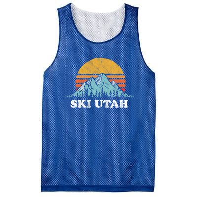 Ski Utah Vintage Retro Vibe Skiing Cool Gift Mesh Reversible Basketball Jersey Tank