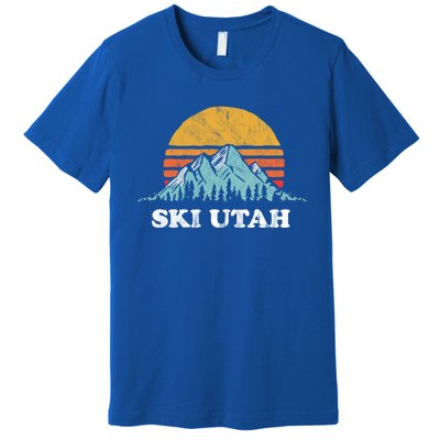 Ski Utah Vintage Retro Vibe Skiing Cool Gift Premium T-Shirt